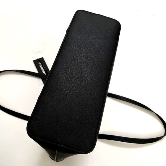 NWT $230 Karl Lagerfeld Paris Maybelle NYC Taxi Tote Bag – Black Faux Leather - Picture 6 of 11